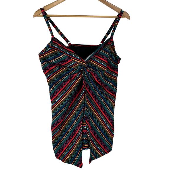 Miraclesuit NWT Love Knot Tankini Top in Raya De Sol Size 16 Underwire Bra Top - Picture 3 of 10